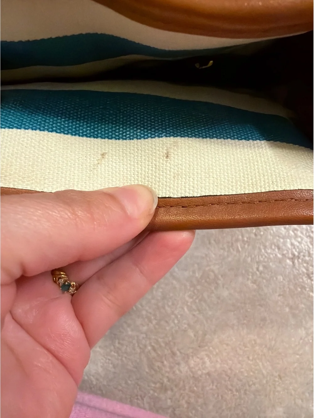 Michael Kors Hamilton Striped Canvas Mini Tote Bag